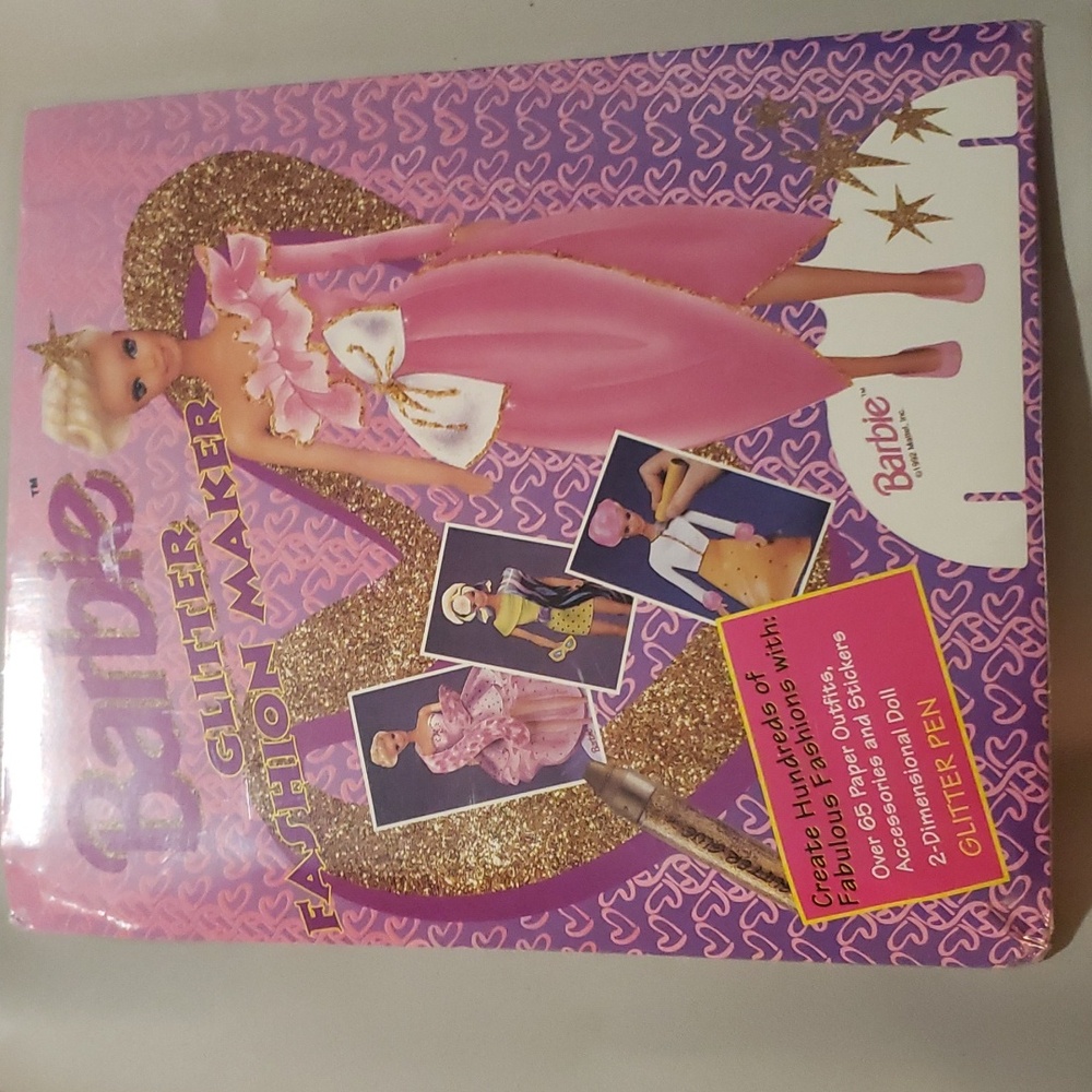 Vintage Barbie Glitter Fashion Maker Paper Doll Kit 1992. Factory Sealed. New.